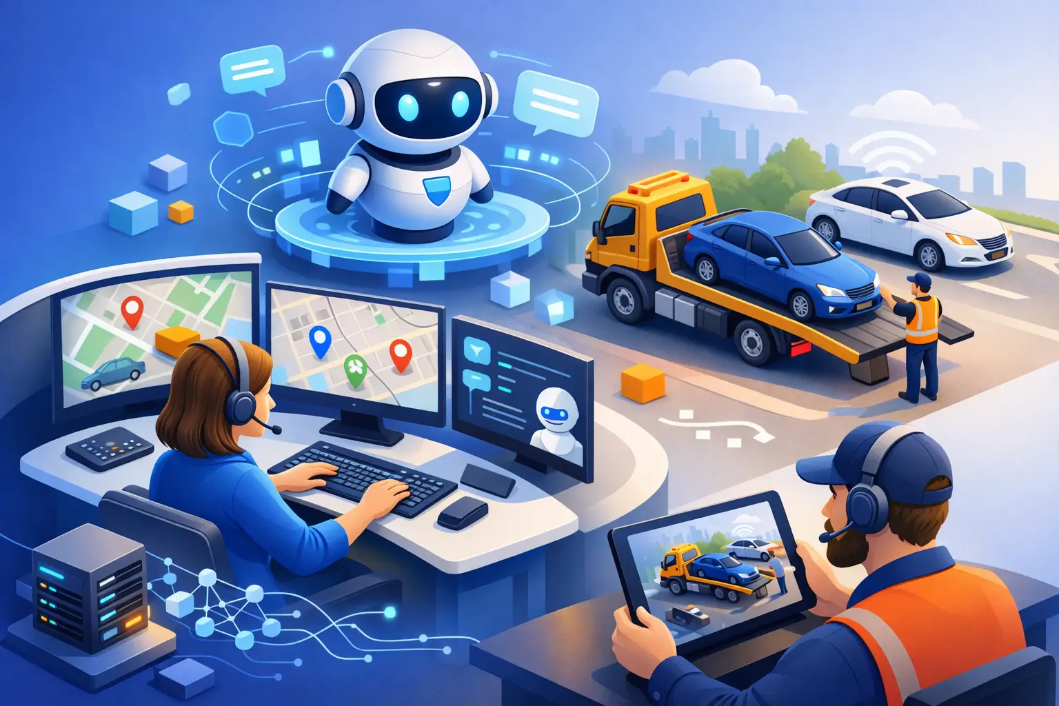 Human Supported AI Dispatch Review for Towing